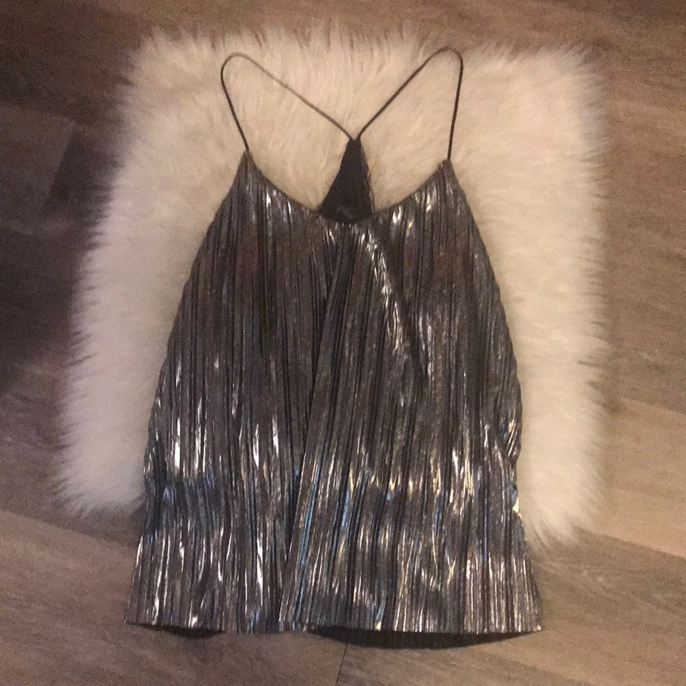 Express metallic silver never wore